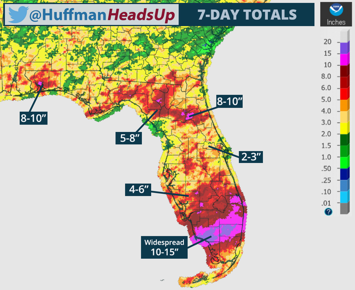 Staggering Totals from This Week's Soaking Florida Storms