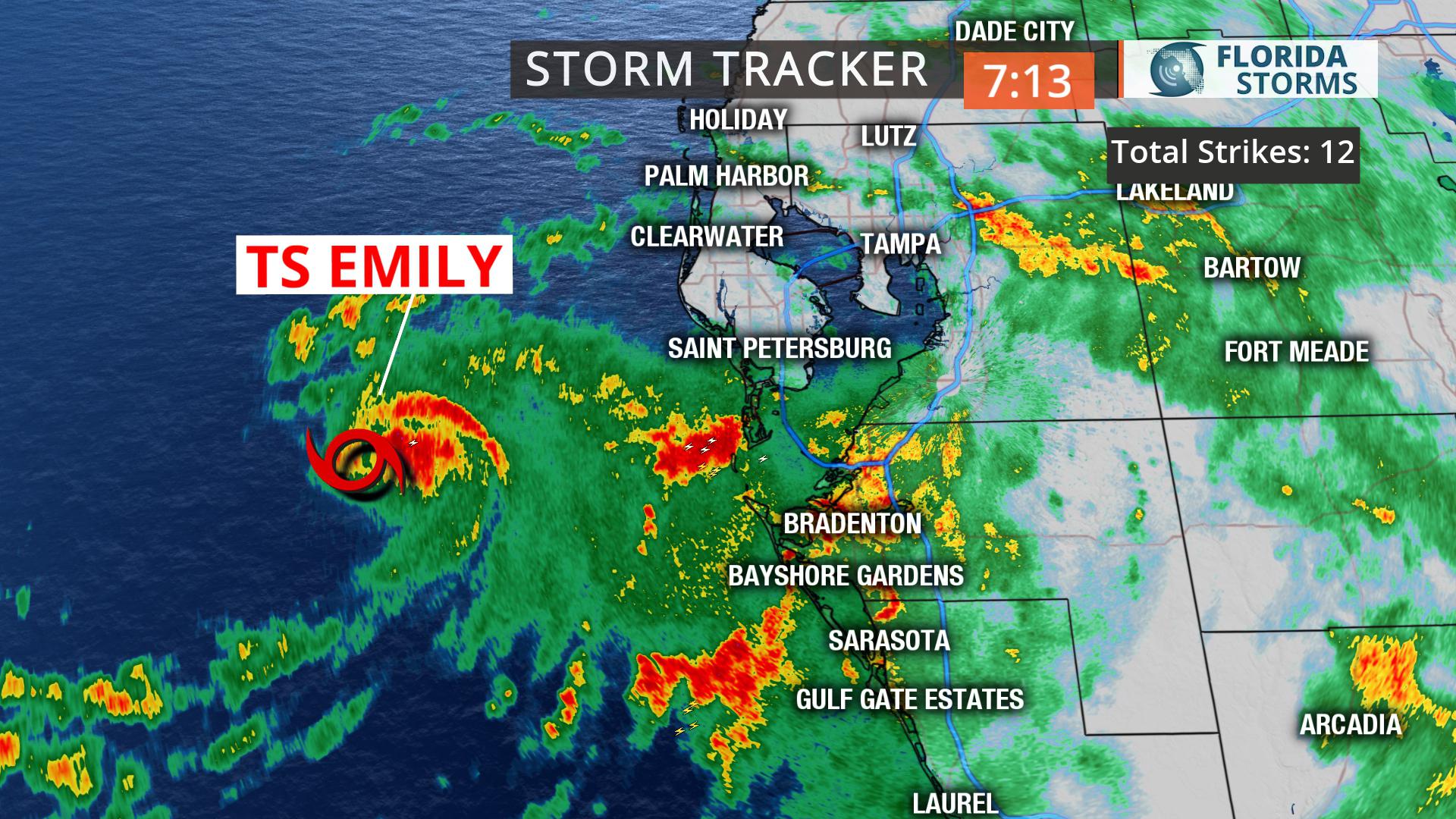 Tropical Storm Emily Now Moving Inland | Florida Storms