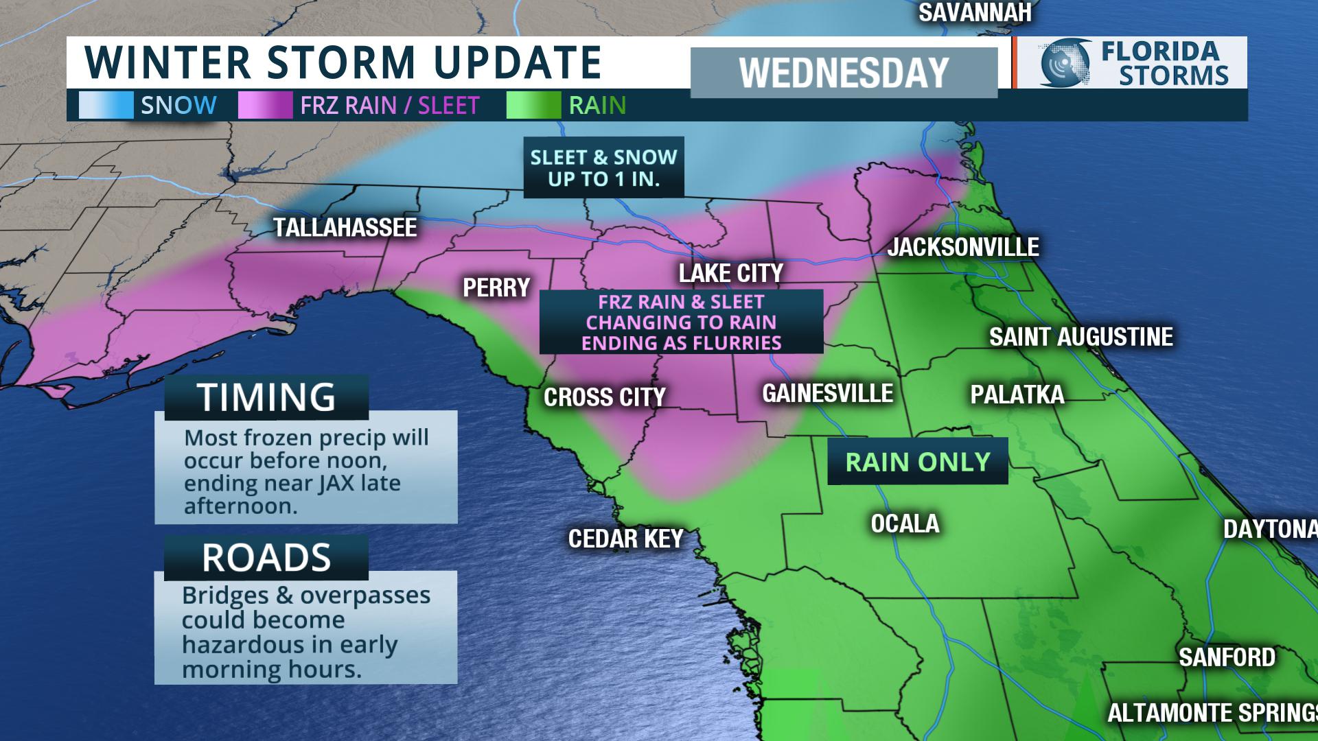 Rare Winter Storm to Hit North Florida Wednesday Florida Storms