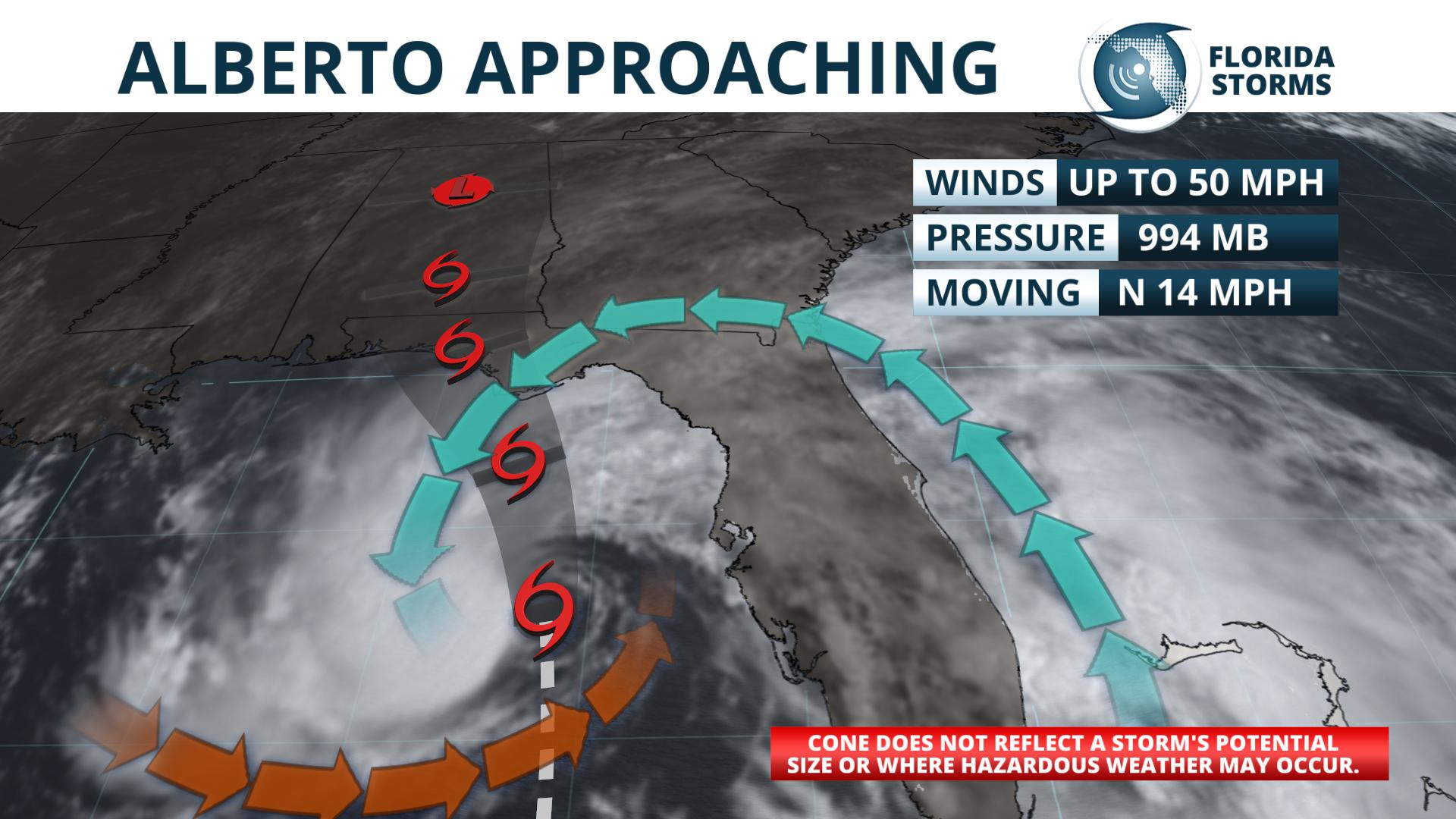 Alberto Strengthening, Forecast Shifts East In Panhandle | Florida Storms