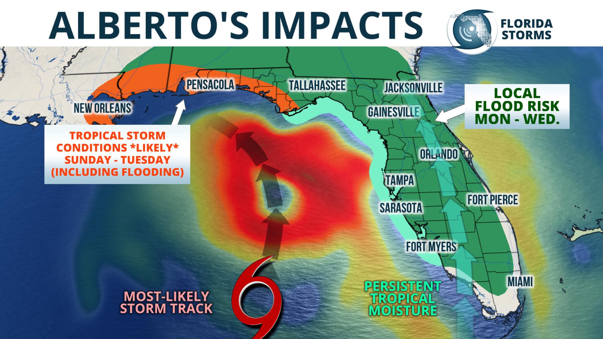 Subtropical Storm Alberto Forms in Western Caribbean Florida Storms