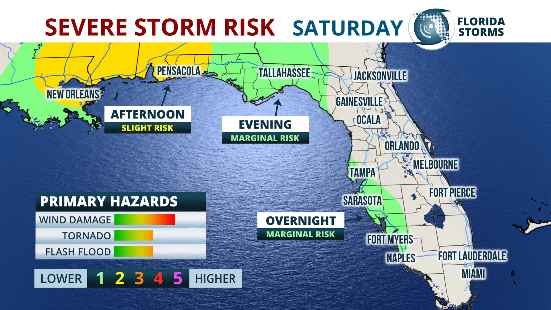 Strong Front to Sweep through Florida Saturday Night | Florida Storms