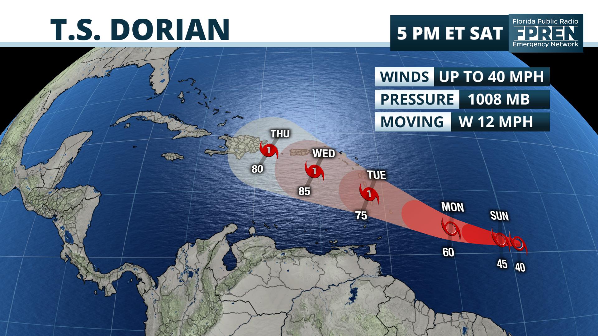 Tropical Storm Dorian Develops Expected To Become A Hurricane Florida Storms 3442