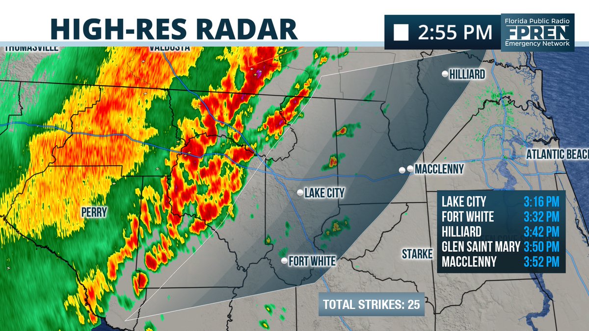 The strong line of storms is heading for #LakeCity next within 15-20 ...