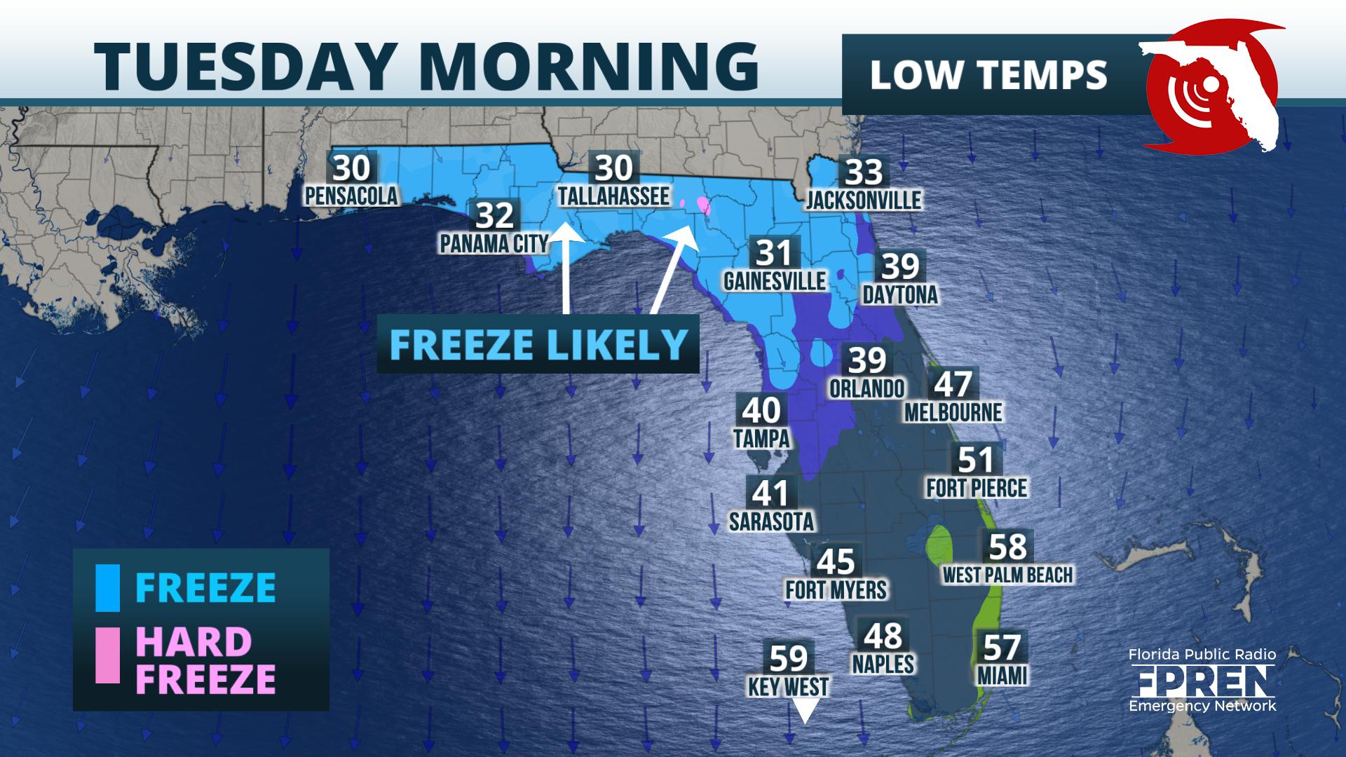 Coldest Air in Two Years Headed for Florida Peninsula Florida Storms