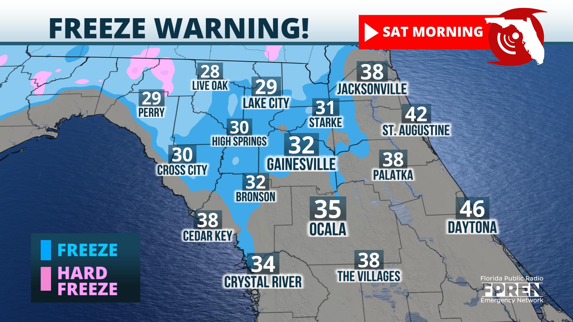 freeze warning Florida Storms