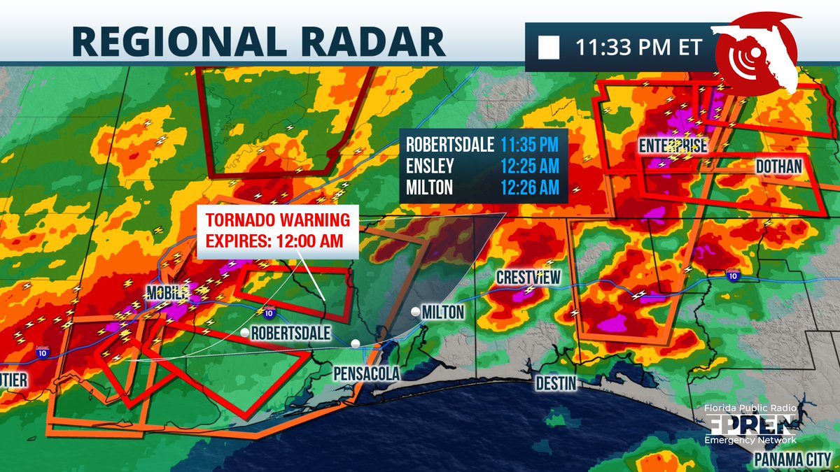 A Tornado Warning has been issued for west central #Escambia County in northwestern #Florida ...