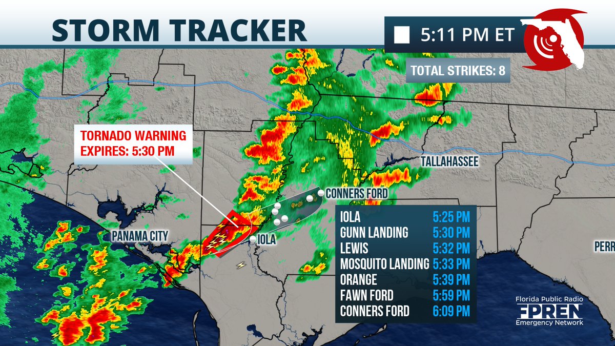 A Tornado Warning has been issued for #Gulf County and #Calhoun County ...