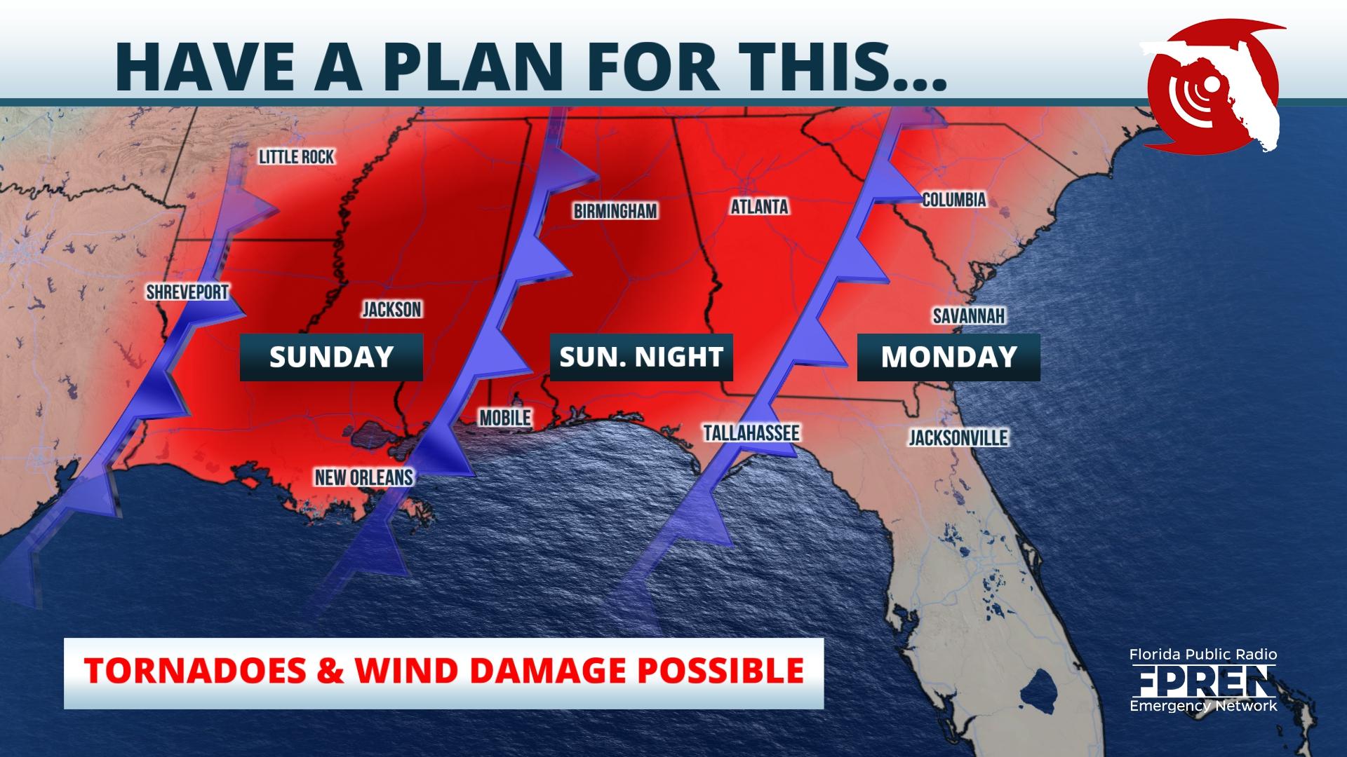 Dangerous Tornado Risk In Florida Panhandle Sunday Night | Florida Storms