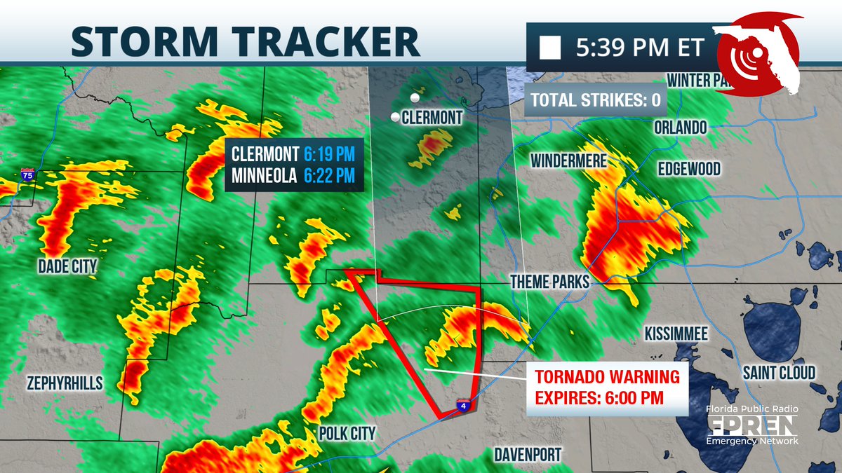 A Tornado Warning has been issued for #Polk County until 6:00PM EDT. A ...