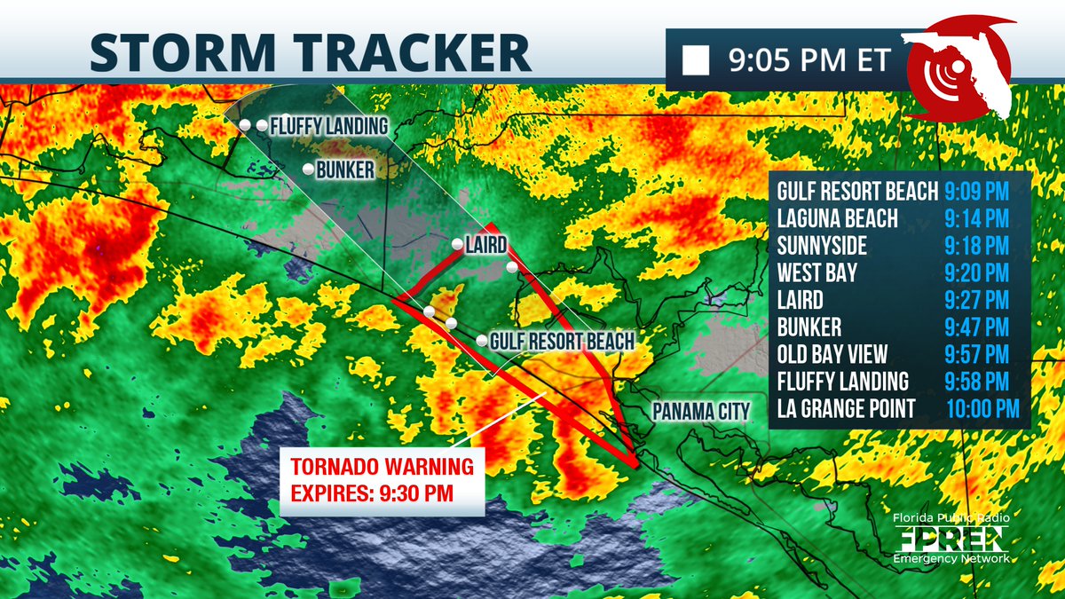 A Tornado Warning has been issued for Bay County until 930PM EDT/8