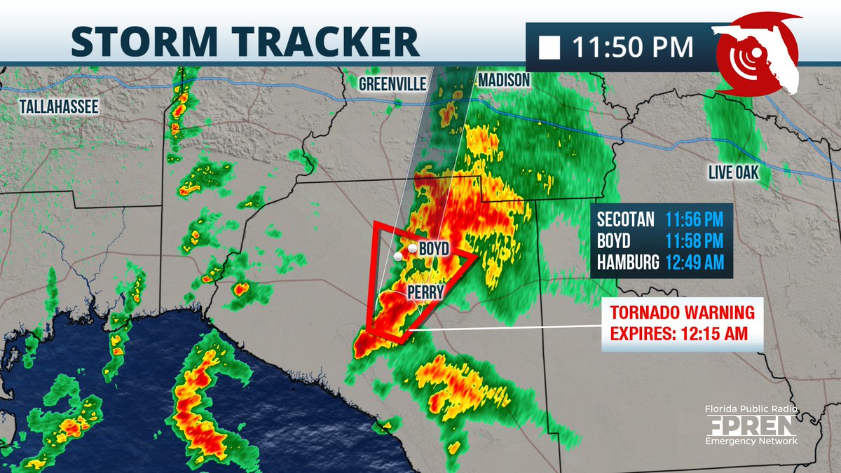 A Tornado Warning has been issued for #Taylor County until 12:15 PM EDT ...