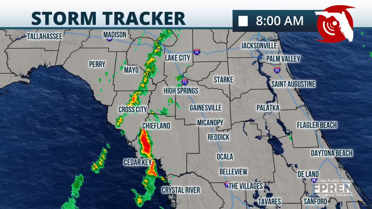 Bands of rain with embedded thunderstorms continue to set up over #NFla ...