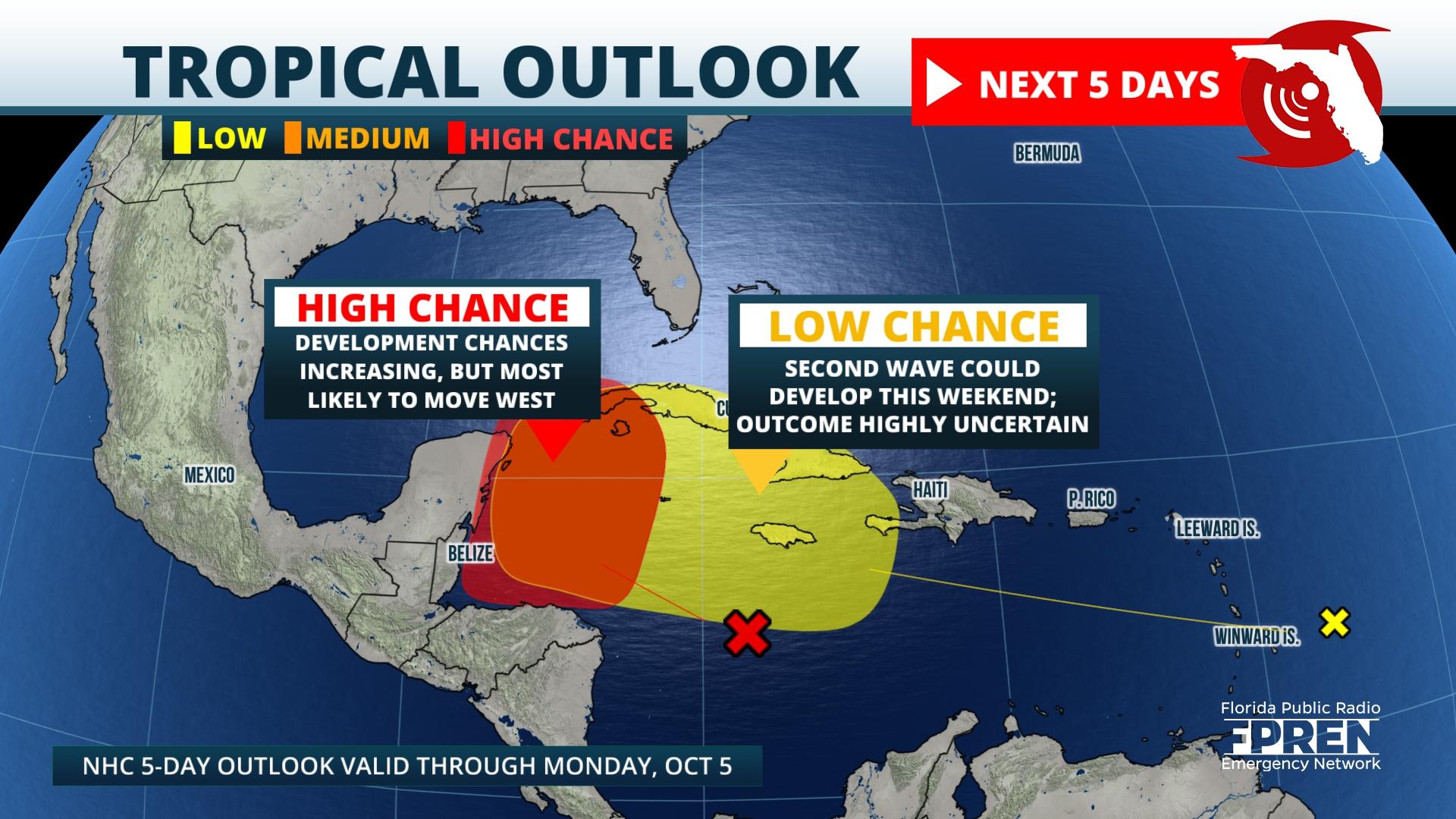 Two Tropical Developments Possible in the Caribbean by This Weekend