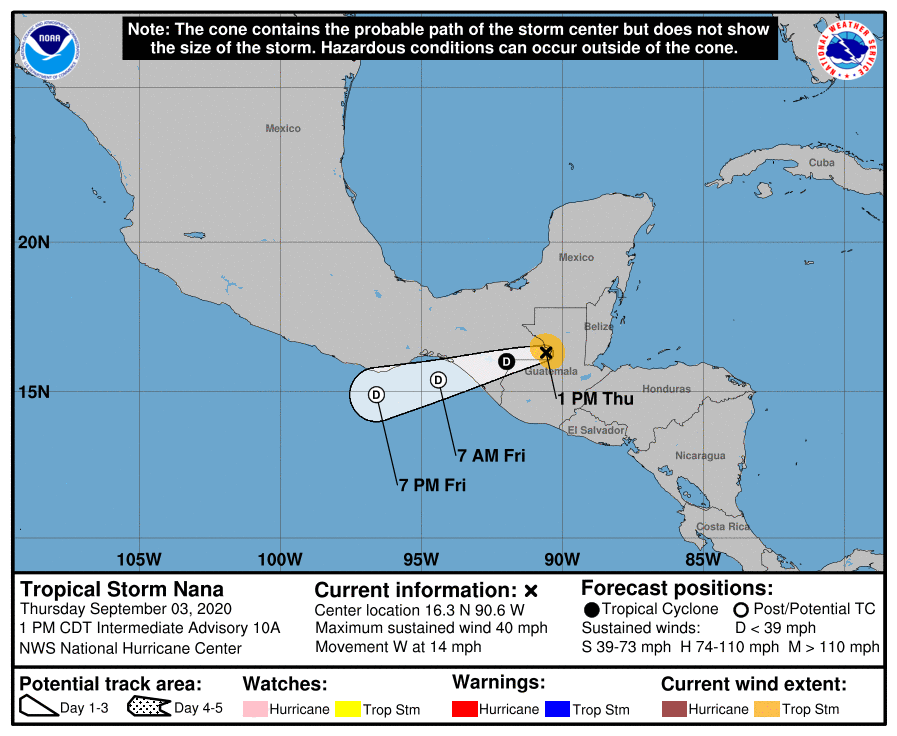 Tropical Storm Nana Advisory 10A | Florida Storms