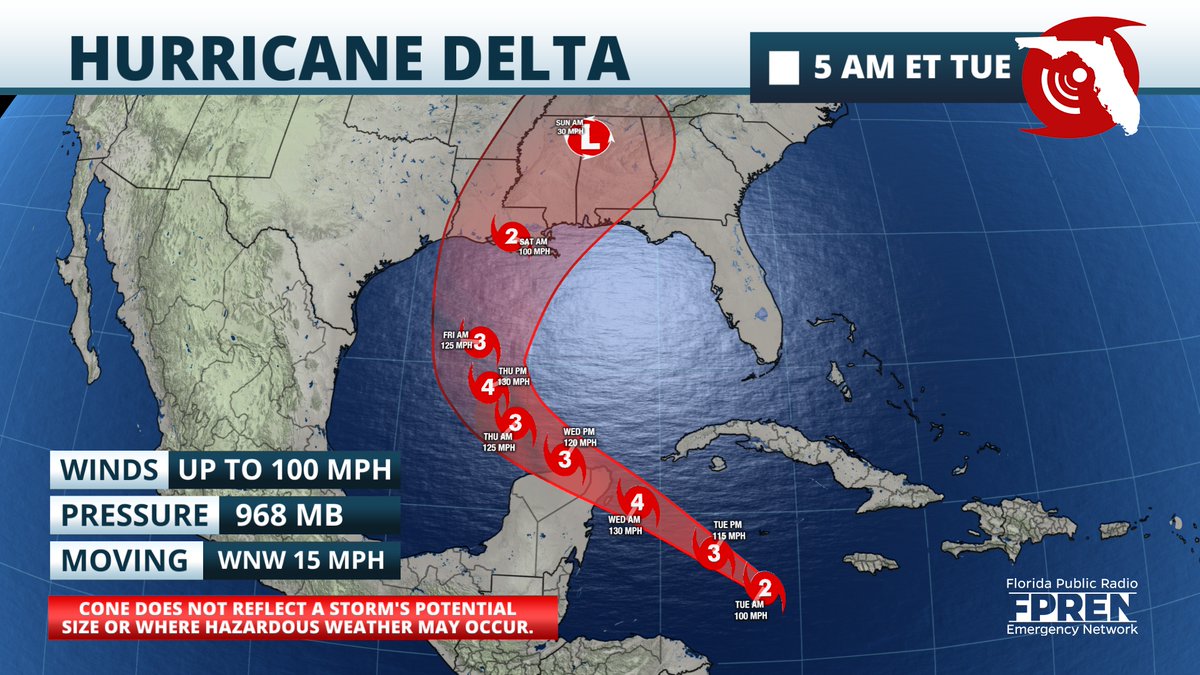 Hurricane #Delta Continues To Rapidly Intensify And Is Now A Category 2 ...