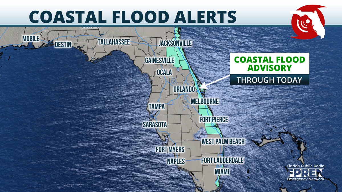 Coastal Flood Advisories continue through today for #SpaceCoast, # ...