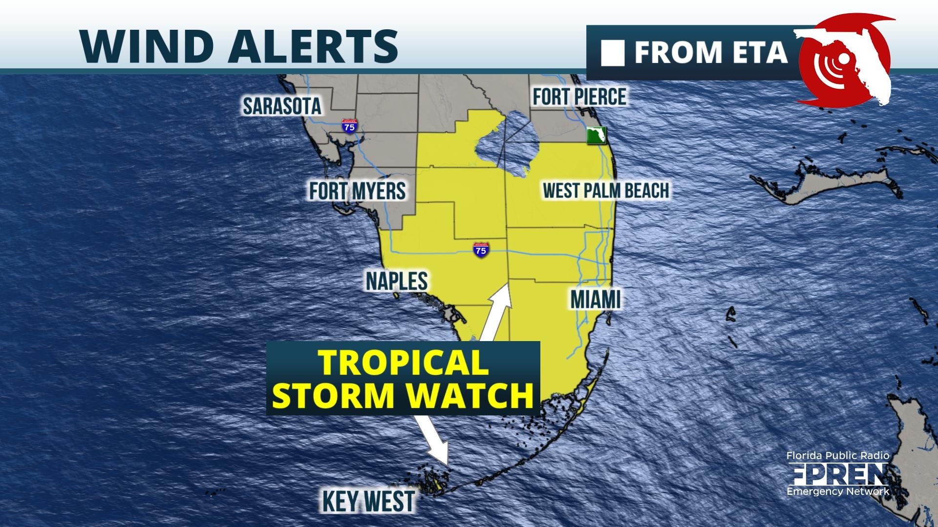 Tropical Storm Watch Issued For South Florida Ahead Of Eta | Florida Storms