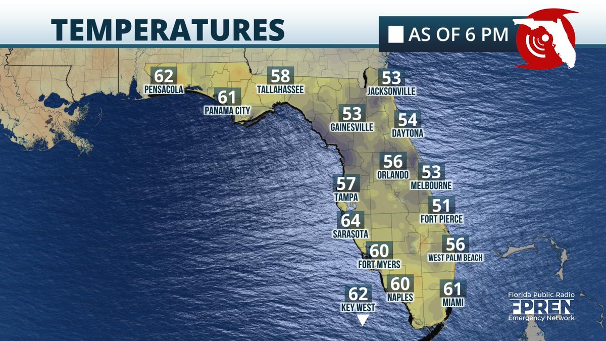 Much warmer compared to this time yesterday. No frost or freeze