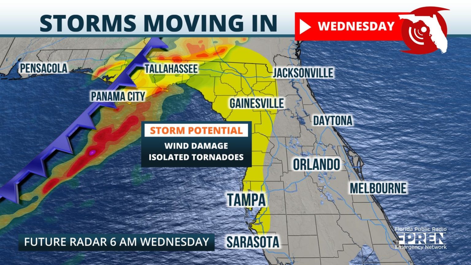 Strong Storms Possible in North and Central Florida Wednesday  Florida 