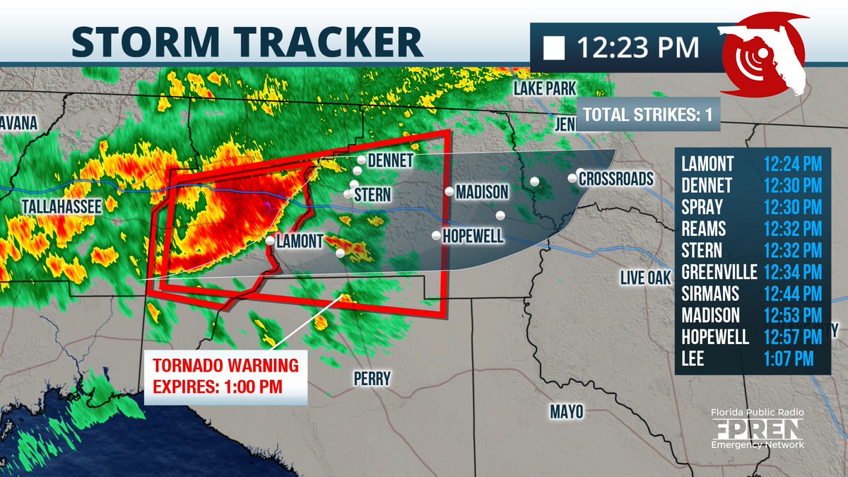 The Tornado Warning continues to shift east and is in effect for # ...