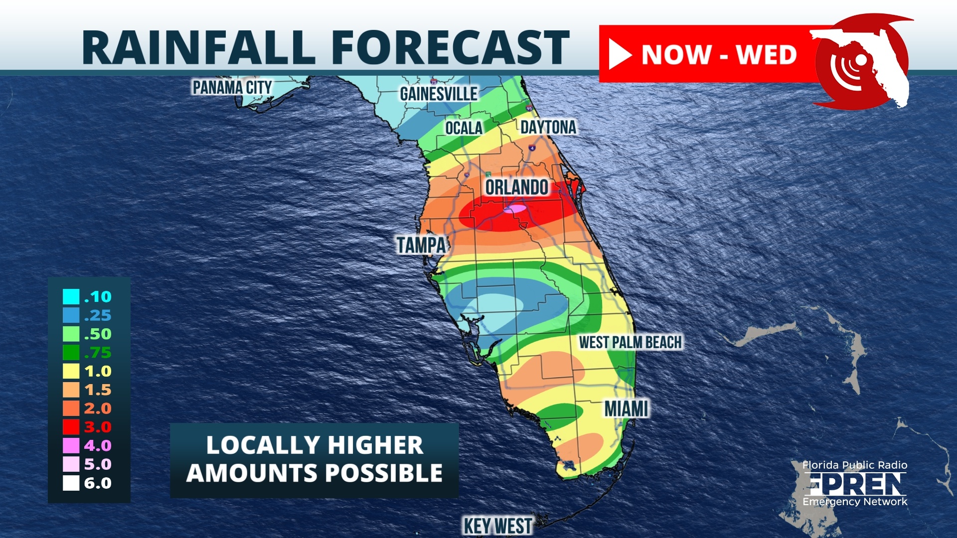 florida rain totals today tampa tv