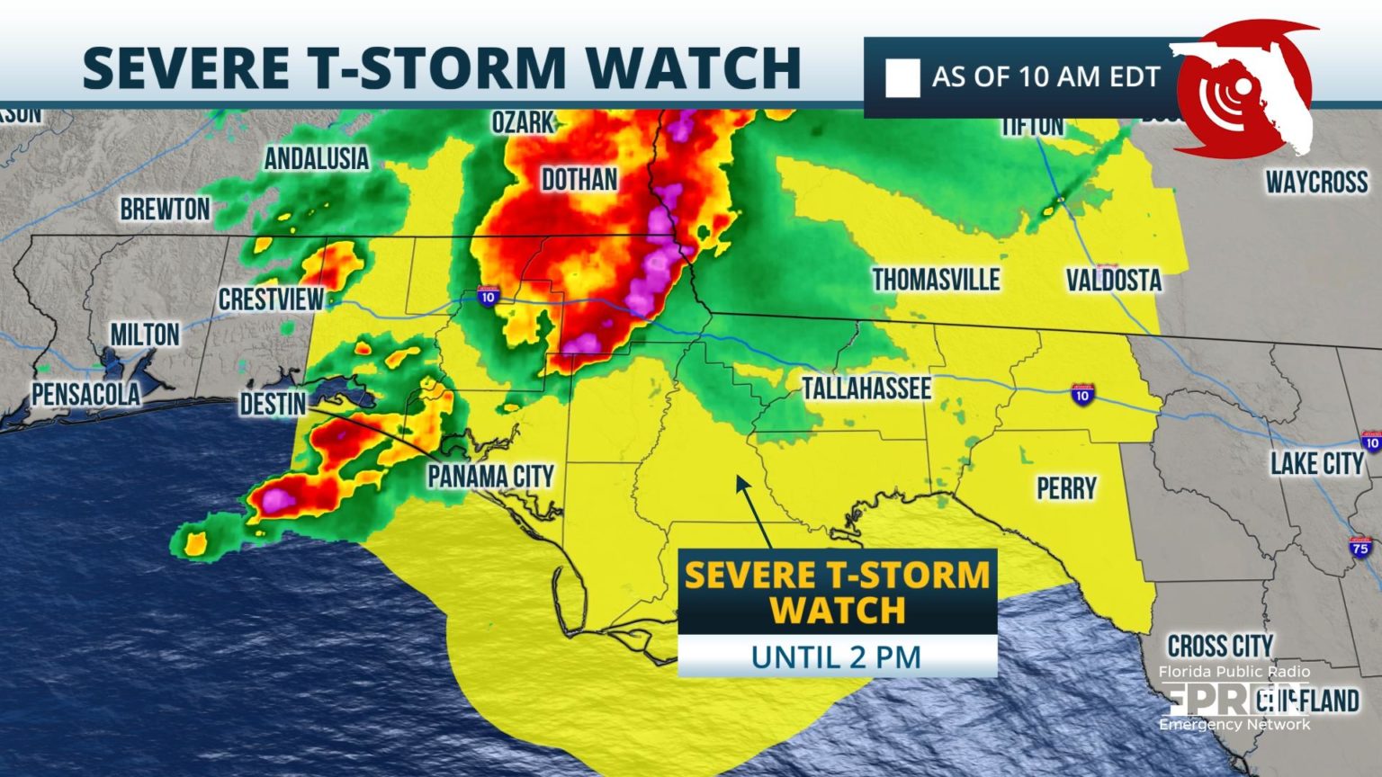 Severe Thunderstorm Watch Issued For The Panhandle | Florida Storms