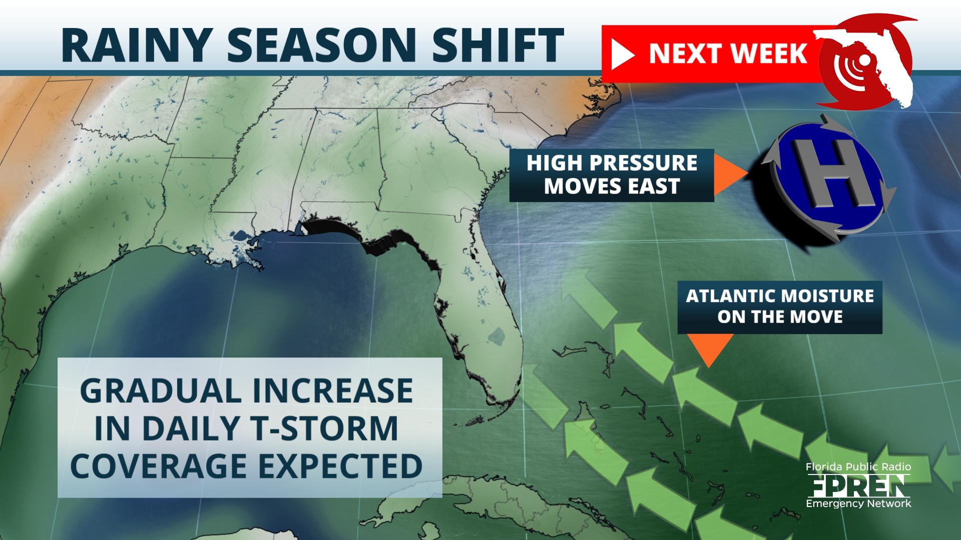 A cold front is expected to increase rain chances across Central Florida