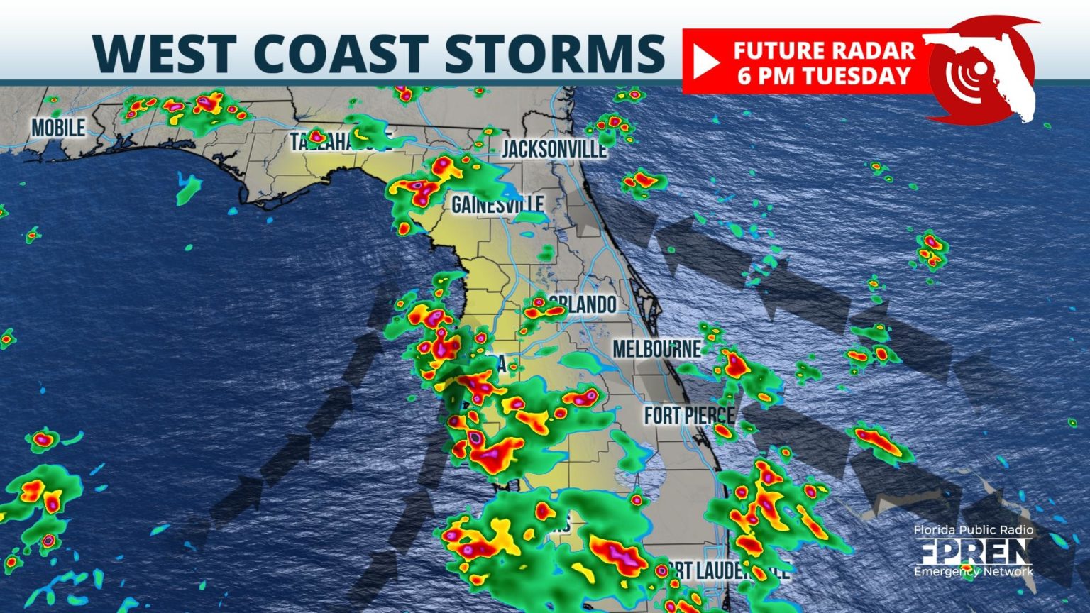 Strong Storms To Focus on Florida’s West Coast, Big Bend Through ...