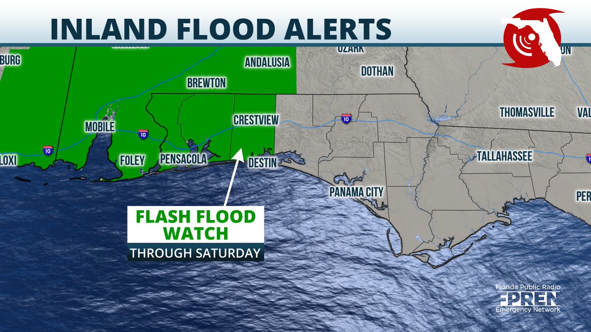 A Flash Flood Watch has been issued for #Escambia, #SantaRosa & # ...
