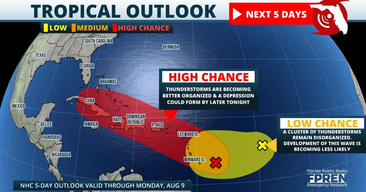 Chances Increasing of Two Tropical Developments This Week