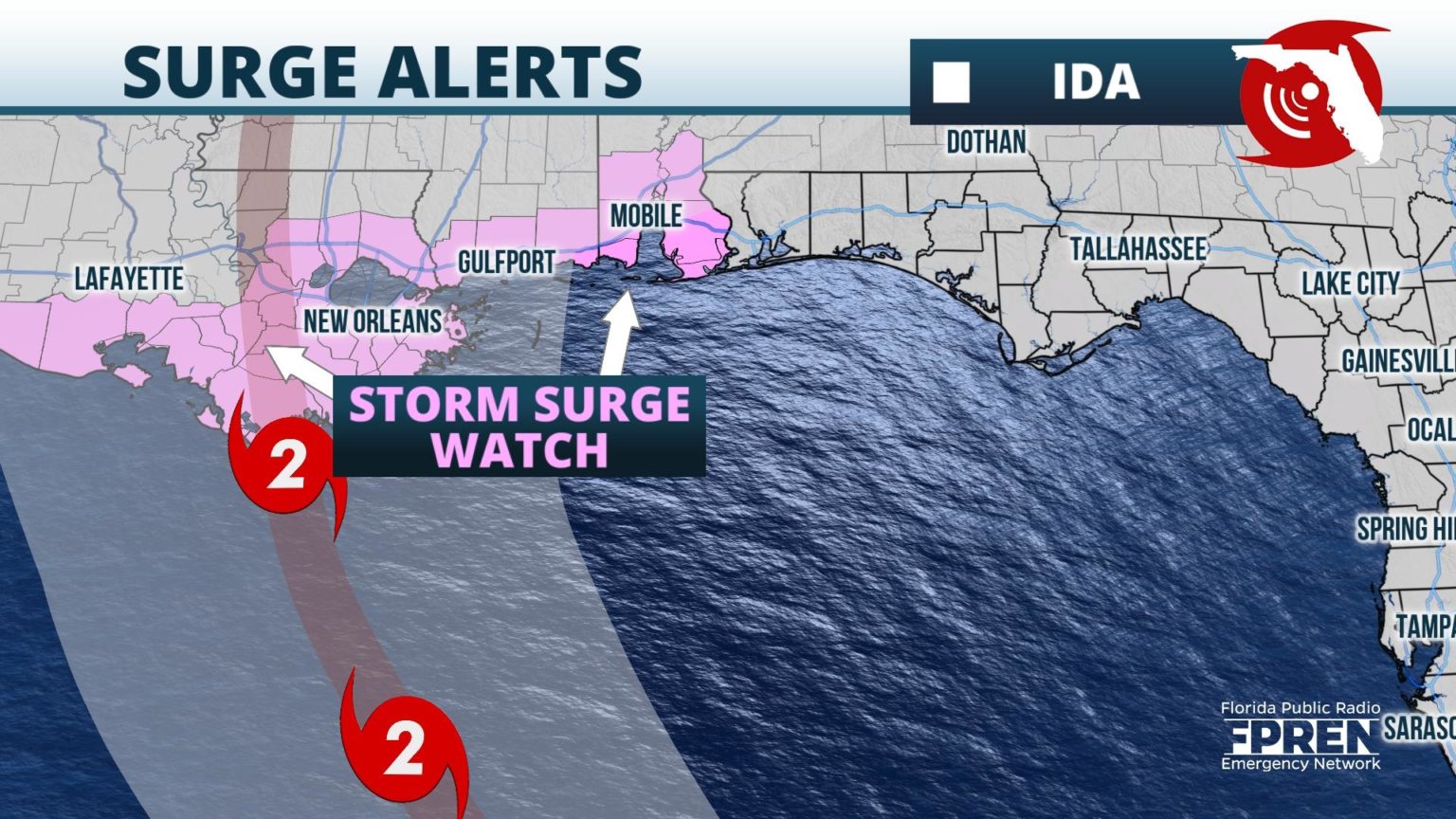 Hurricane and Storm Surge Watch Issued for Central Gulf Coast Ahead of