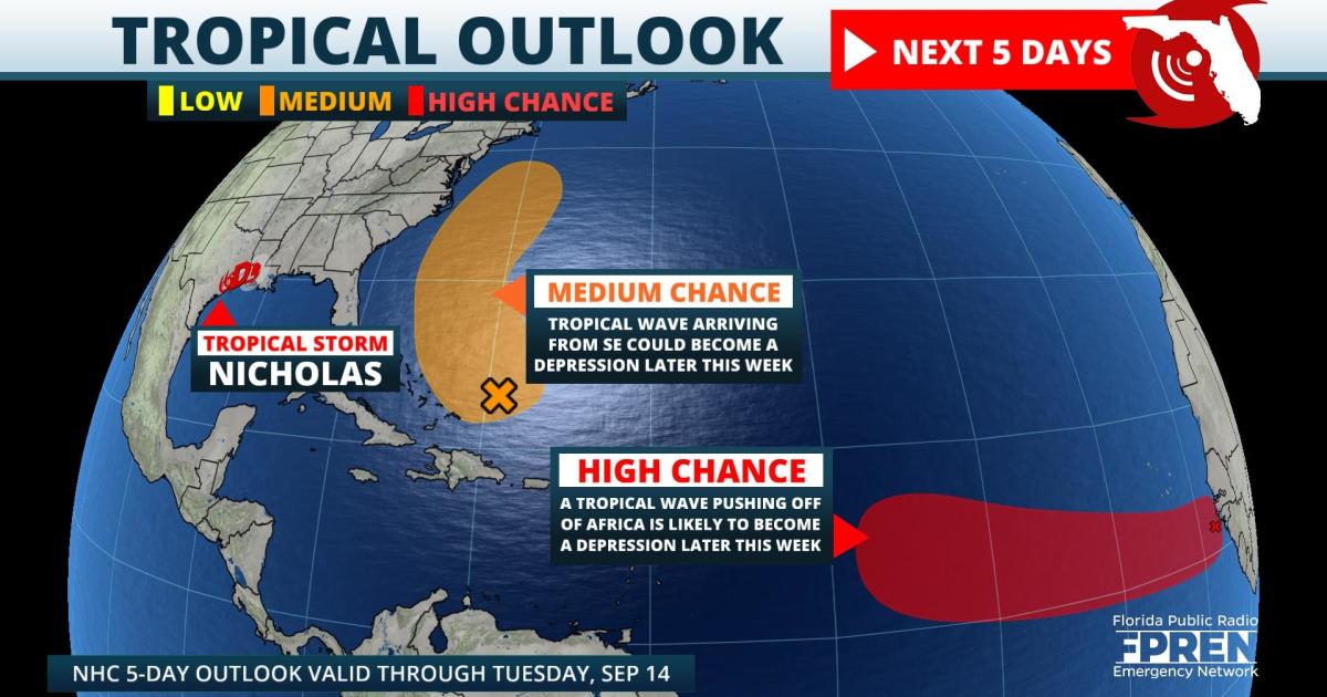 Flood Threat From Nicholas Expands East, Two New Depressions May Form ...