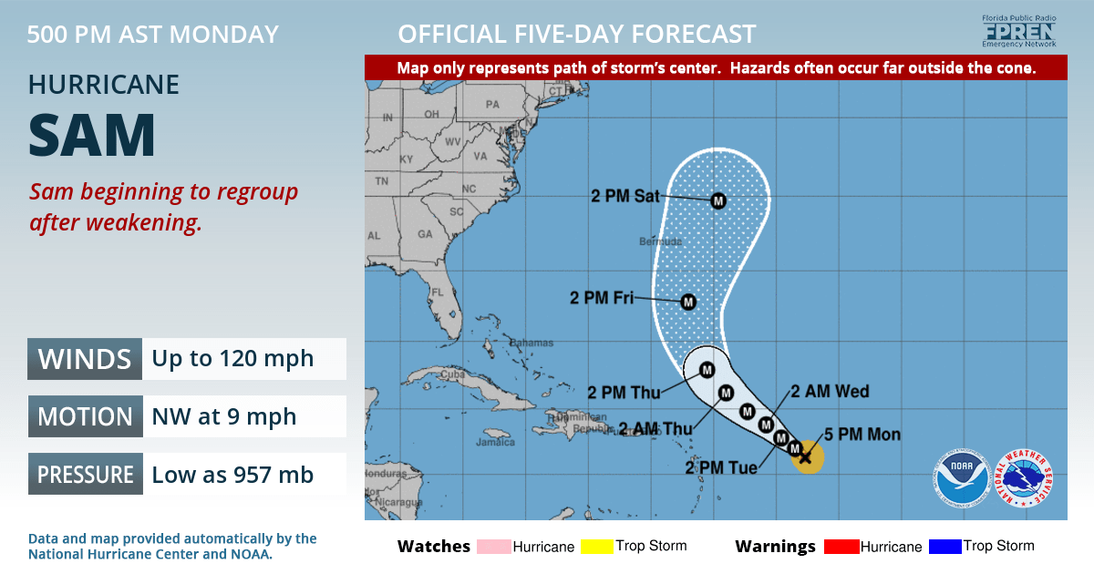 Hurricane Sam Advisory 21 | Florida Storms
