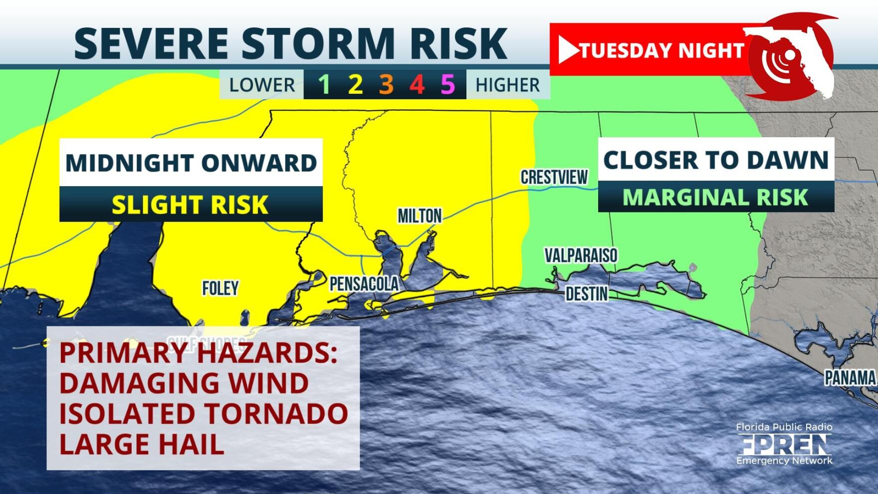 Severe Storms, Heavy Rain Threat Over the Panhandle and North Florida Through Thursday