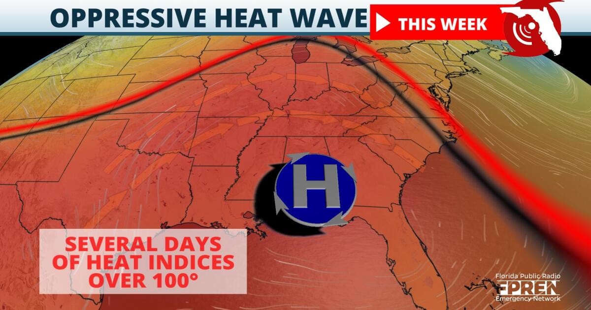 Stifling heat wave this week over most of the state