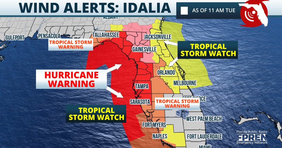 Current Watches Warnings Evacuations And Closures For Florida Counties As Idalia Closes In 